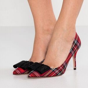 JCrew Holiday Christmas Tartan Plaid Heels, Size 7.5